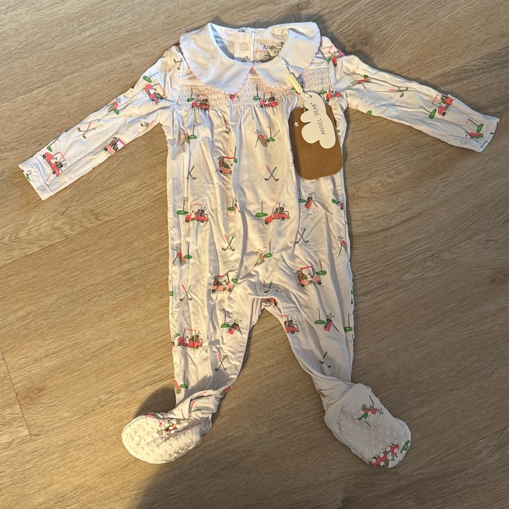 Angel Dear golf Smocked Peter Pan Snap footie